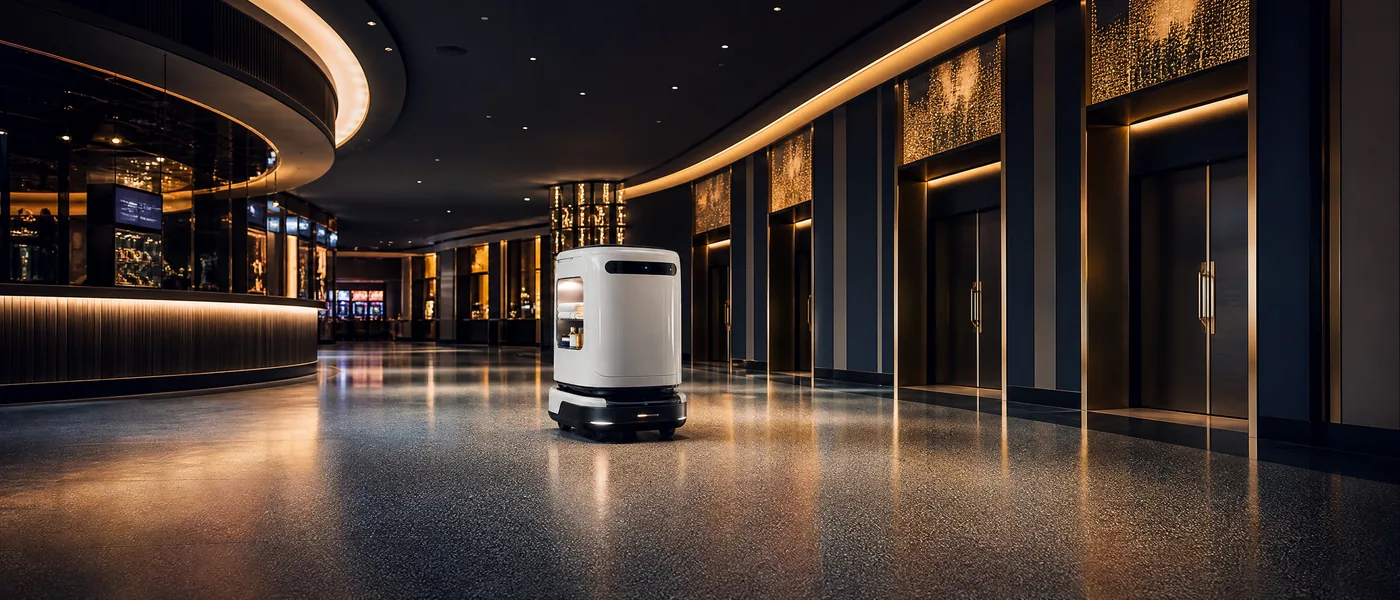 Robot de servicio en un espacio de ocio