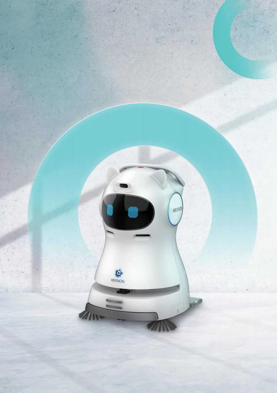 Robot móvil en un espacio comercial compartido